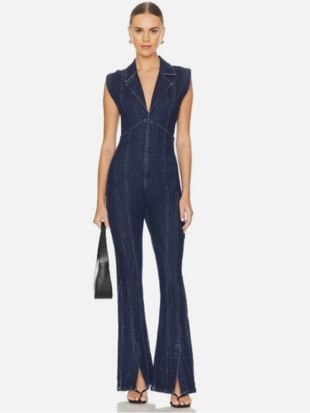 Free People We The Free Ring The Alarm Denim Jumpsuit - Size XS